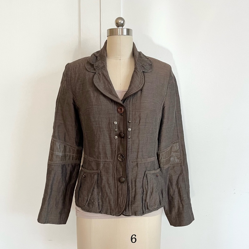 French Brand Elegant Women's Brown Jacket